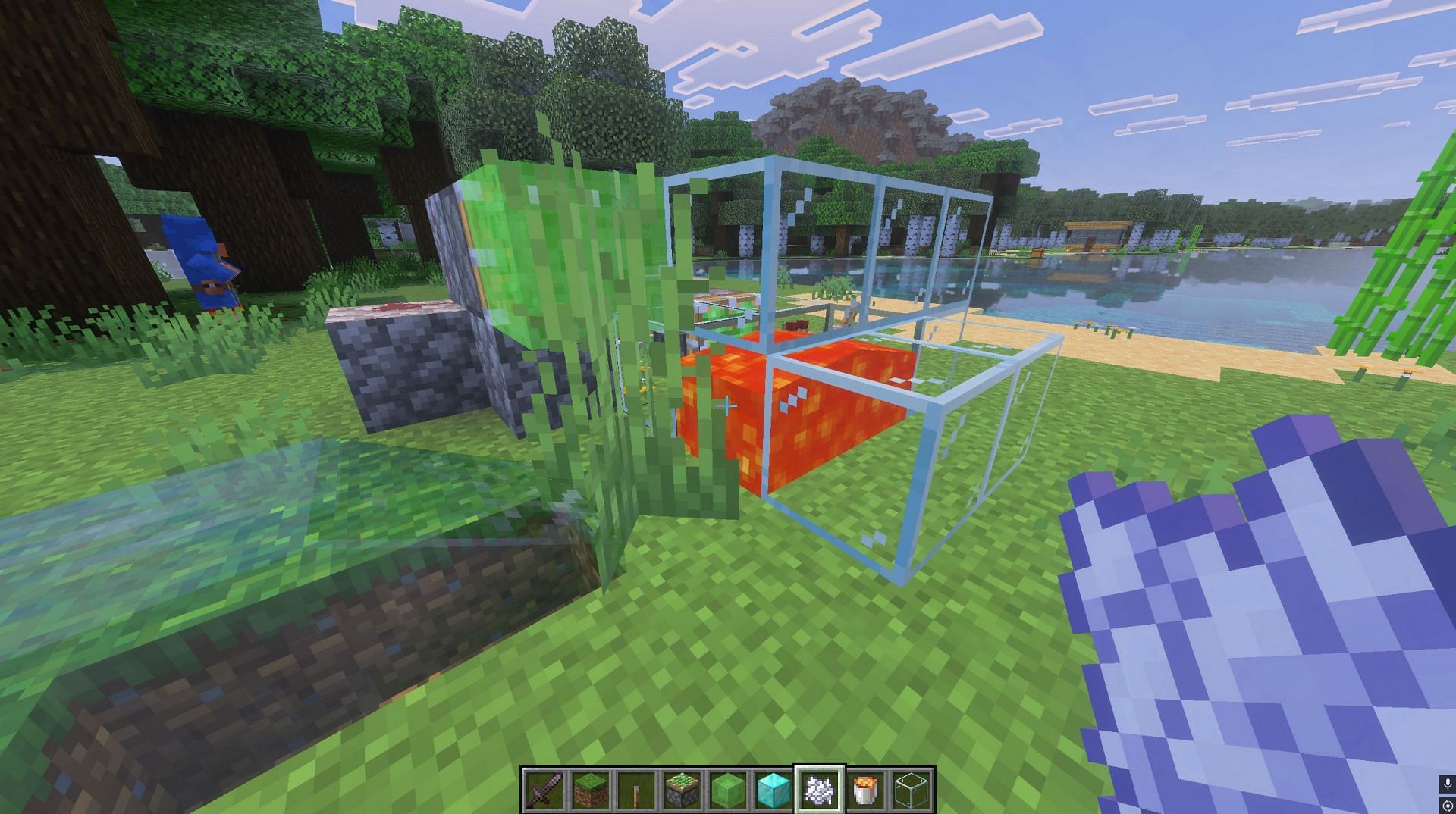 Grow tall grass using bonemeal (Image via Sportskeeda Gaming || Mojang Studios)